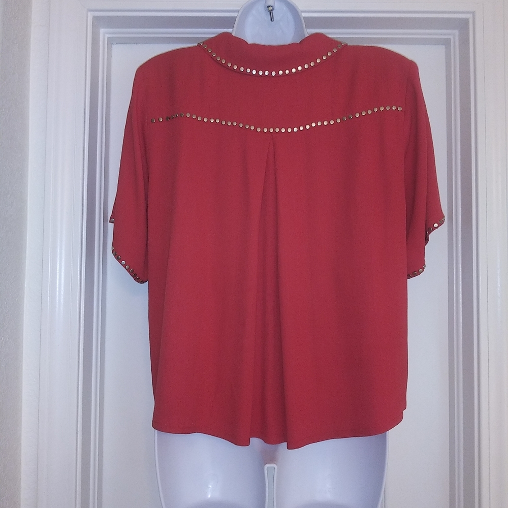 Double D Ranch Button Down Studded Polo Blouse - image 4